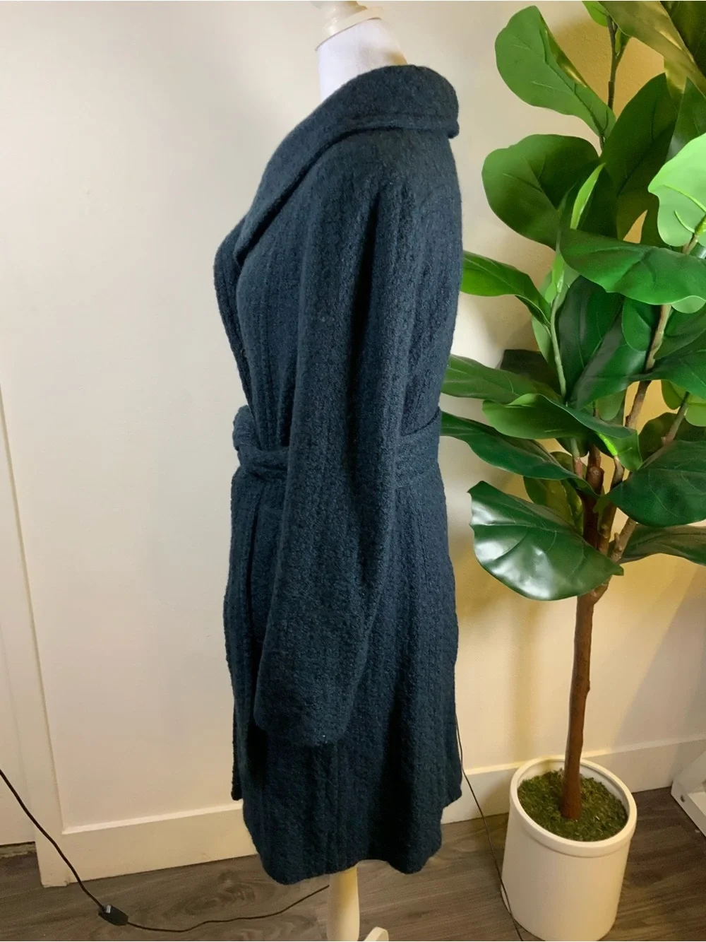 Banana Republic Dark Teal Shawl Collar Belted Trench Coat